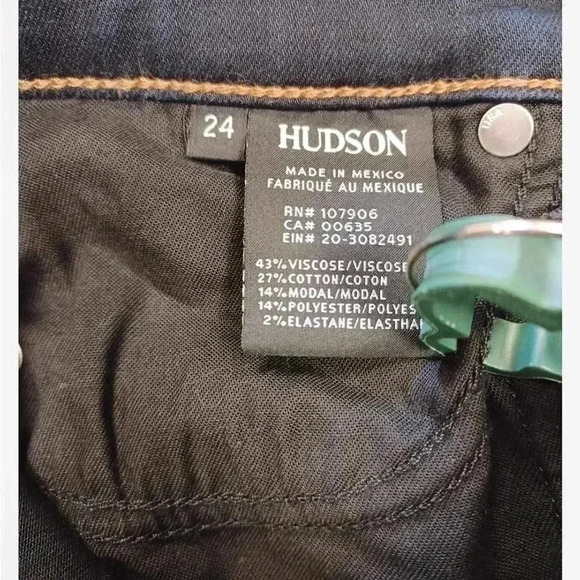 Hudson Nico  Mid rise Super Skinny Ankle Dark Wash Size 24 - Picture 12 of 15